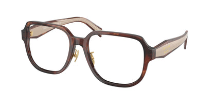 Prada PRB07VD Pillow Eyeglasses  07R1O1-Havana Caramel 56-140-18 - Color Map Brown