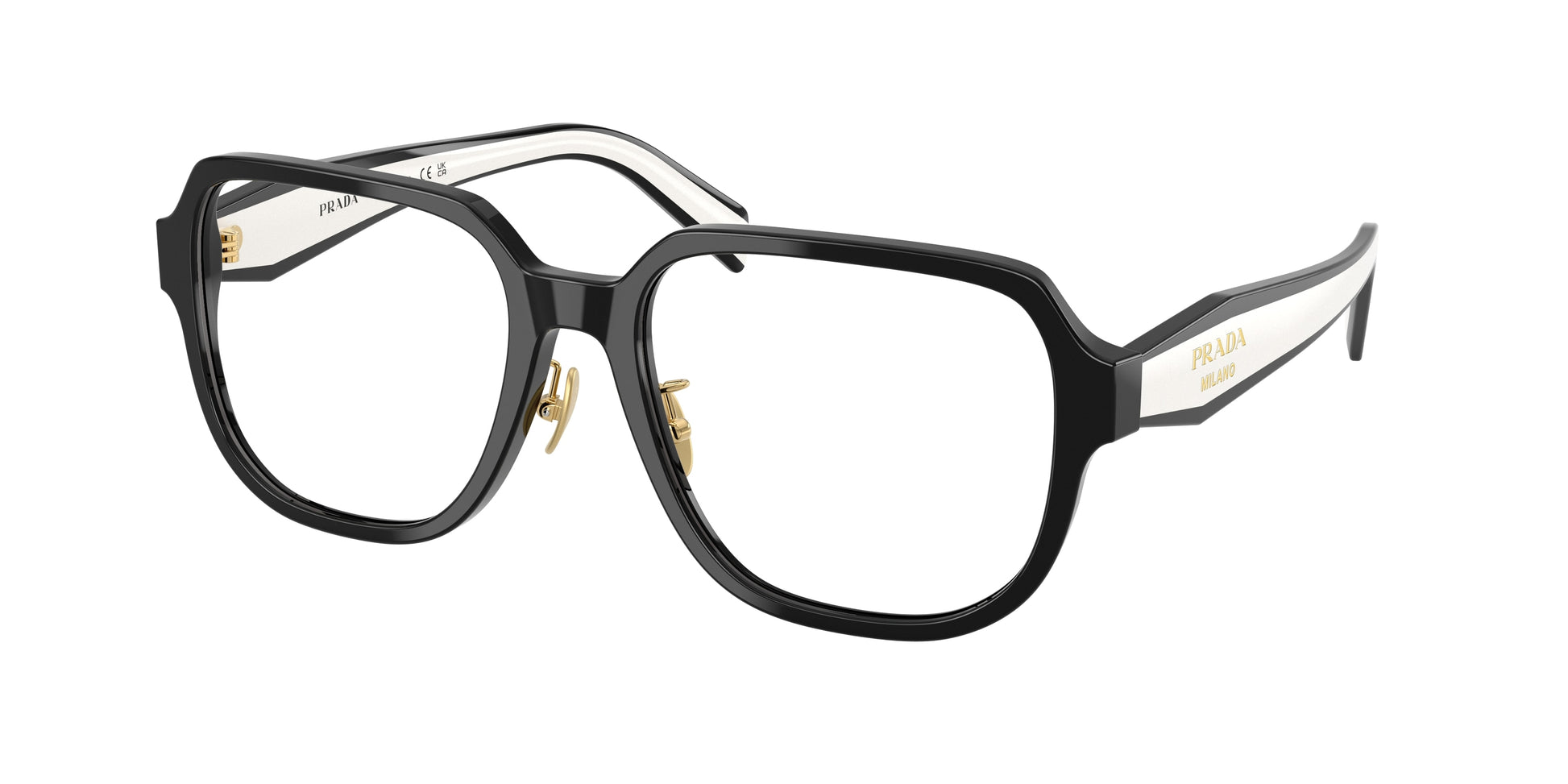 Prada PRB07VD Pillow Eyeglasses  16K1O1-Black 56-140-18 - Color Map Black