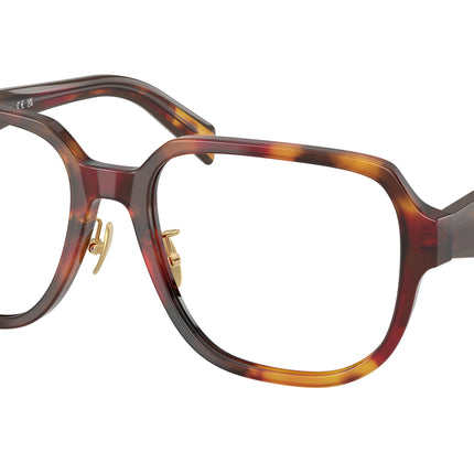 Prada PRB07VD Pillow Eyeglasses  22A1O1-Poppy Tortoise/Bordeaux 56-140-18 - Color Map Tortoise