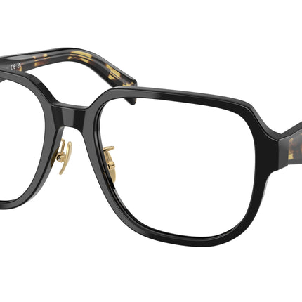 Prada PRB07VD Pillow Eyeglasses  3891O1-Black/Medium Tortoise 56-140-18 - Color Map Black