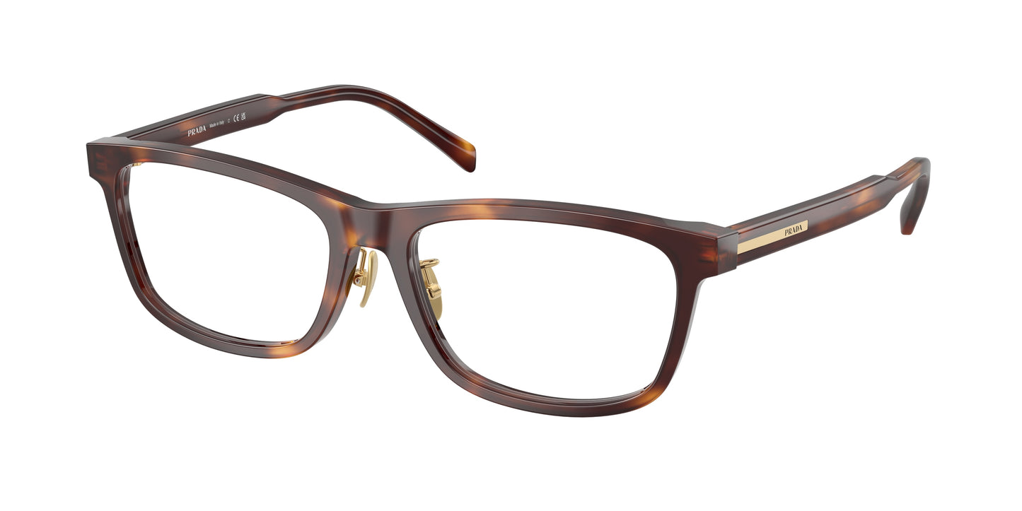 Prada PRB08VD Rectangle Eyeglasses  15W1O1-Havana 56-145-17 - Color Map Tortoise