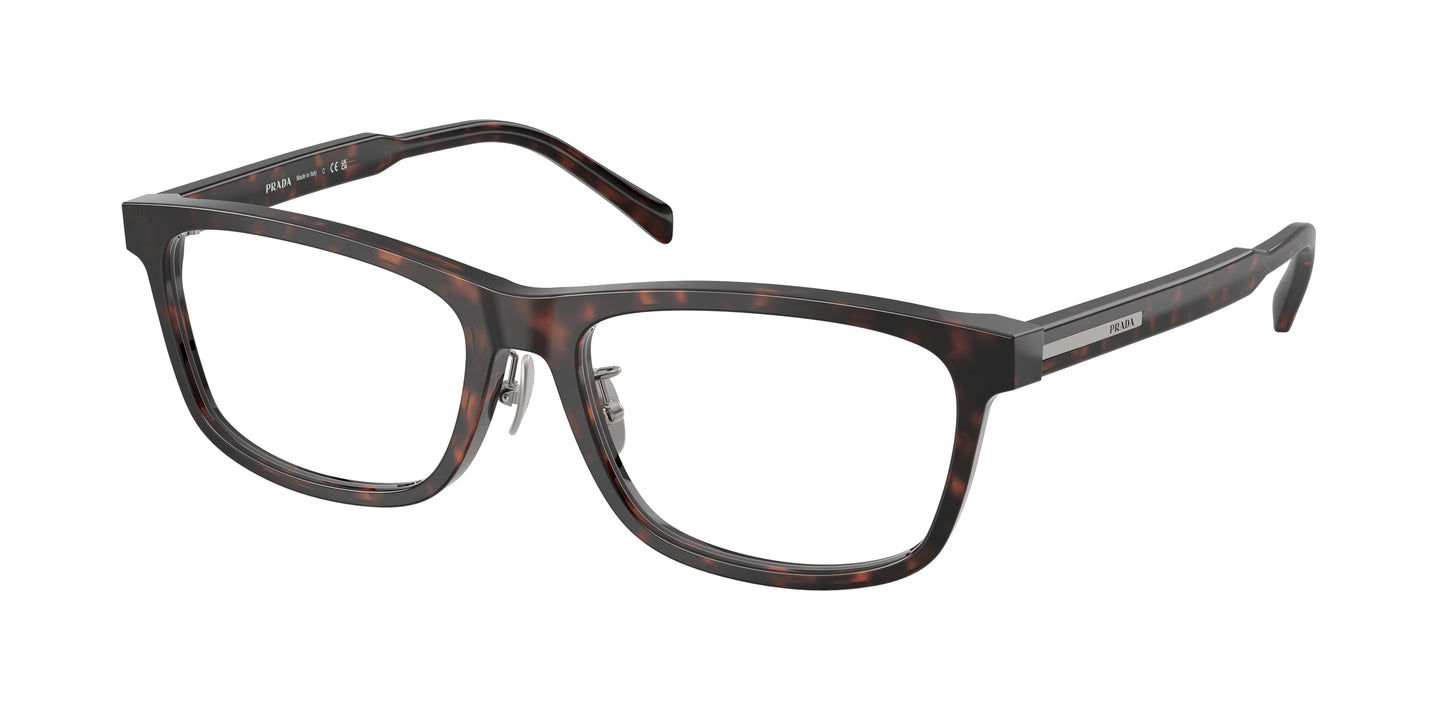 Prada PRB08VD Rectangle Eyeglasses  17N1O1-Root Havana 56-145-17 - Color Map Tortoise