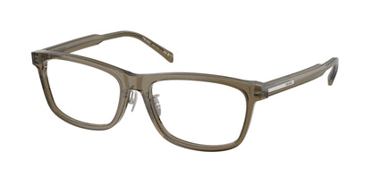 Prada PRB08VD Rectangle Eyeglasses  18T1O1-Transparent Brown 56-145-17 - Color Map Brown
