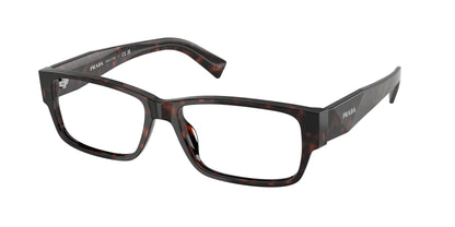 Prada PRB09VF Rectangle Eyeglasses  17N1O1-Root Havana 57-145-14 - Color Map Tortoise