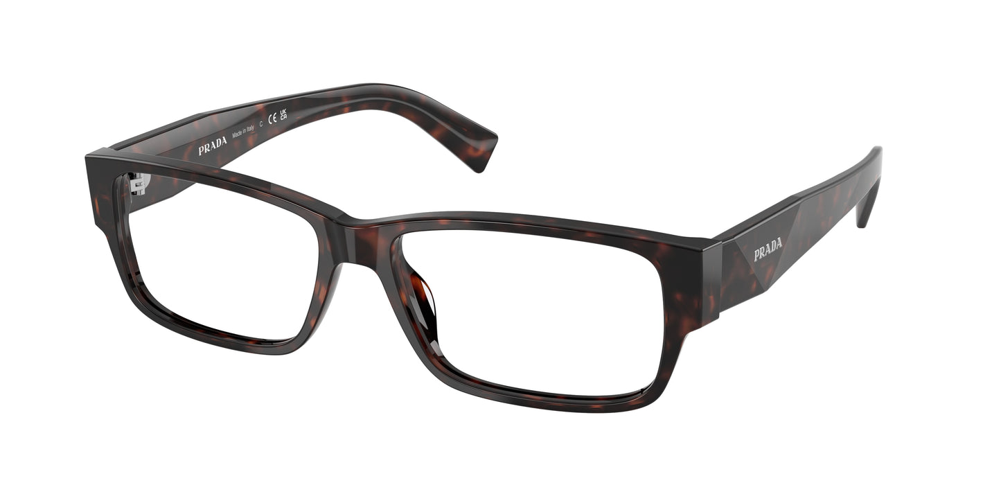 Prada PRB09V Rectangle Eyeglasses  17N1O1-Root Havana 57-145-16 - Color Map Tortoise