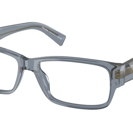Prada PRB09V Rectangle Eyeglasses  17T1O1-Transparent Ocean 57-145-16 - Color Map Blue