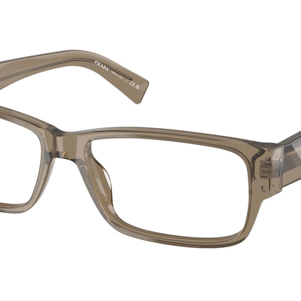 Prada PRB09V Rectangle Eyeglasses  18T1O1-Transparent Terra 57-145-16 - Color Map Brown