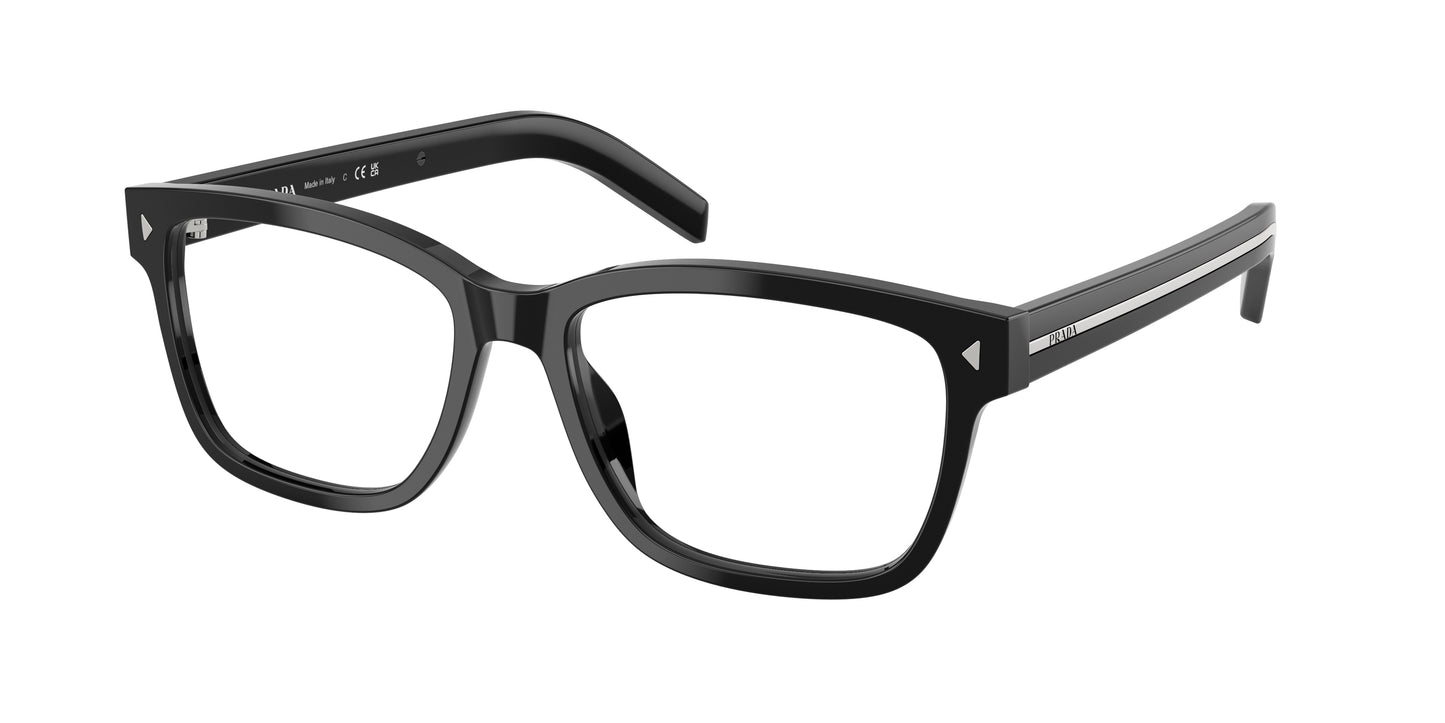 Prada PRB10VF Rectangle Eyeglasses  16K1O1-Black 56-150-16 - Color Map Black