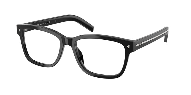 Prada PRB10VF Rectangle Eyeglasses  16K1O1-Black 56-150-16 - Color Map Black