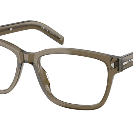 Prada PRB10VF Rectangle Eyeglasses  18T1O1-Transparent Brown 56-150-16 - Color Map Brown