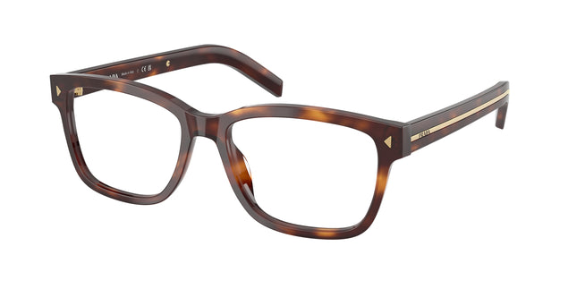 Prada PRB10V Rectangle Eyeglasses  15W1O1-Havana 55-150-17 - Color Map Tortoise