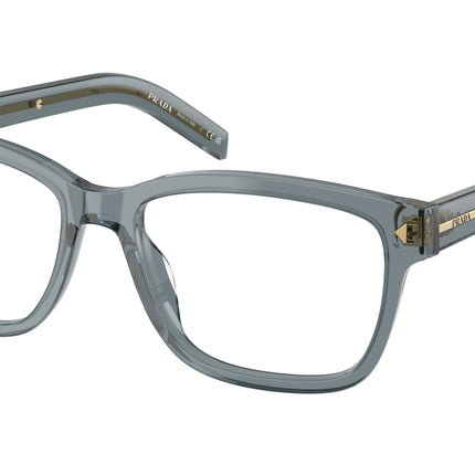 Prada PRB10V Rectangle Eyeglasses  17T1O1-Transparent Ocean 55-150-17 - Color Map Blue