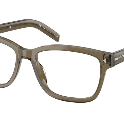 Prada PRB10V Rectangle Eyeglasses  18T1O1-Transparent Brown 55-150-17 - Color Map Brown