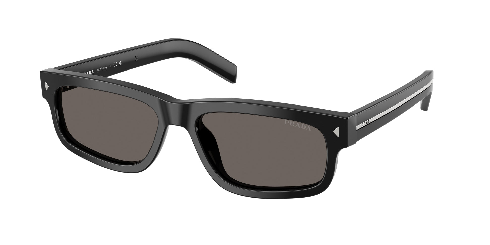 Prada PRB11SF Rectangle Sunglasses  16K731-Black 57-145-15 - Color Map Black