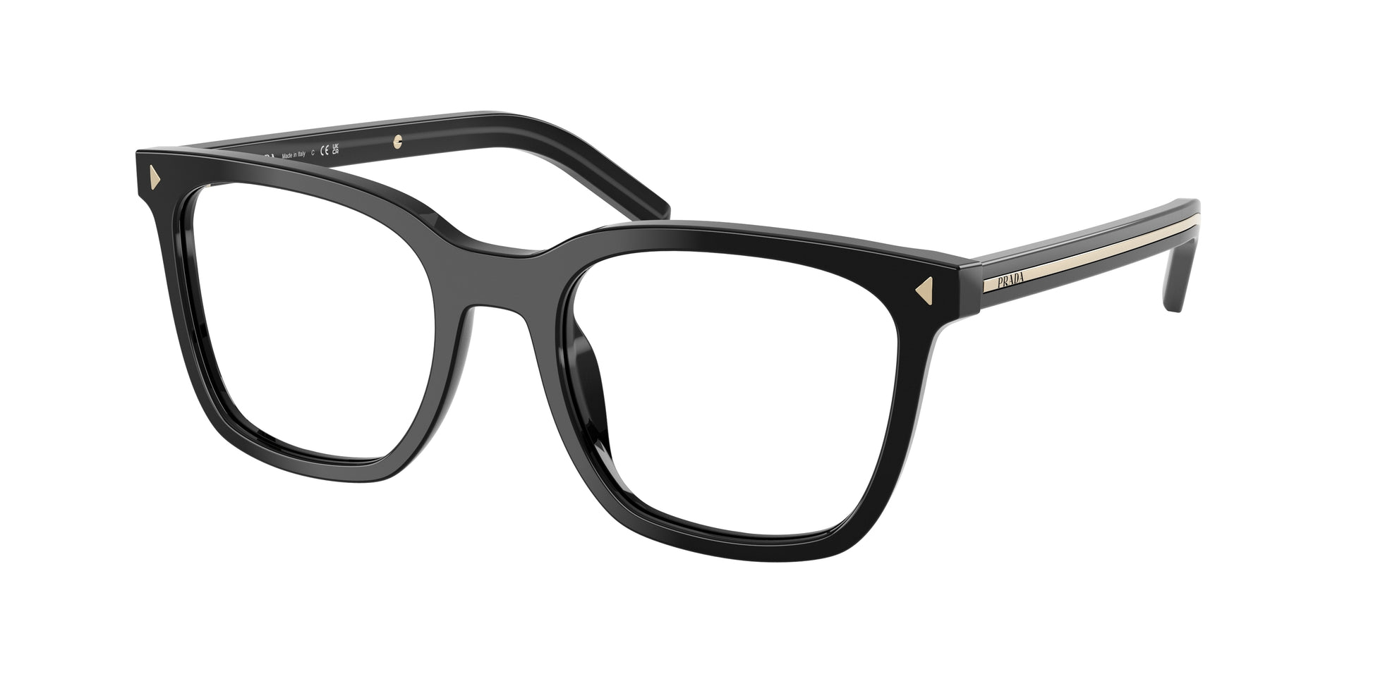 Prada PRB11V Pillow Eyeglasses  16K1O1-Black 52-145-20 - Color Map Black