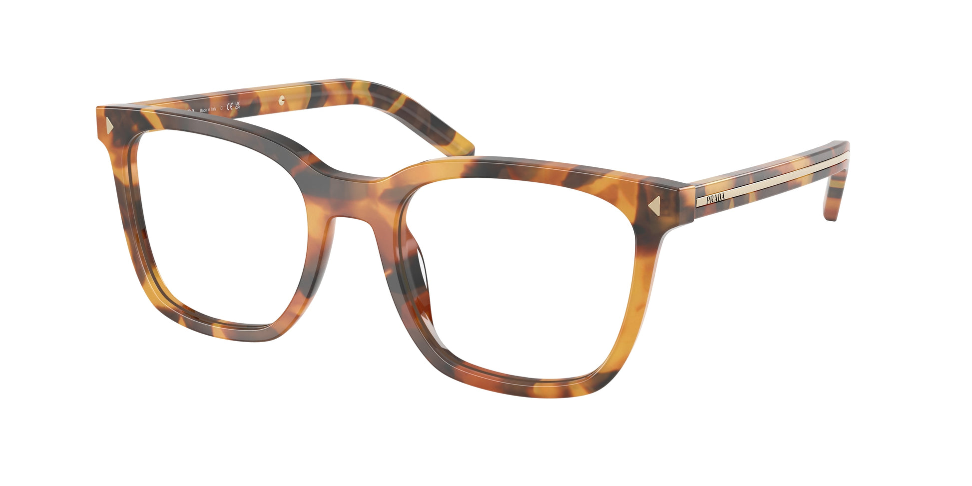 Prada PRB11V Pillow Eyeglasses  29C1O1-Cinnamon Tortoise 52-145-20 - Color Map Tortoise