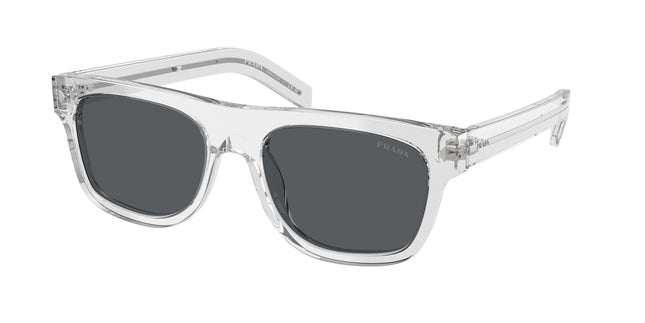 Prada PRB12S Pillow Sunglasses  12R07T-Transparent Grey 55-145-19 - Color Map Grey