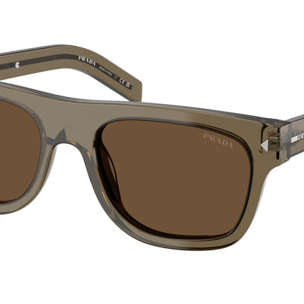 Prada PRB12S Pillow Sunglasses  18T70F-Transparent Terra 55-145-19 - Color Map Brown