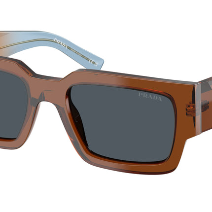 Prada PRB17S Rectangle Sunglasses  25F70B-Chocolate 54-145-20 - Color Map Brown