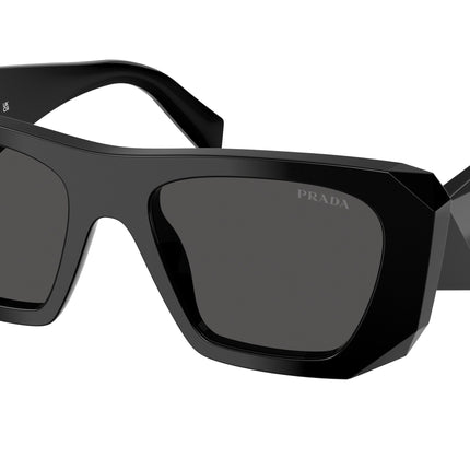 Prada PRB18SF Square Sunglasses  16K08Z-Black 53-145-17 - Color Map Black