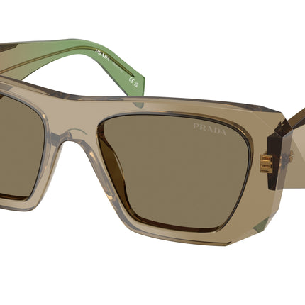Prada PRB18SF Square Sunglasses  29E90F-Terra 53-145-17 - Color Map Brown