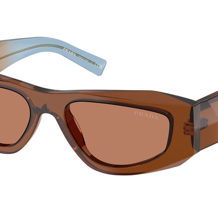 Prada PRB19SF Pillow Sunglasses  25F90Q-Chocolate 53-145-17 - Color Map Brown