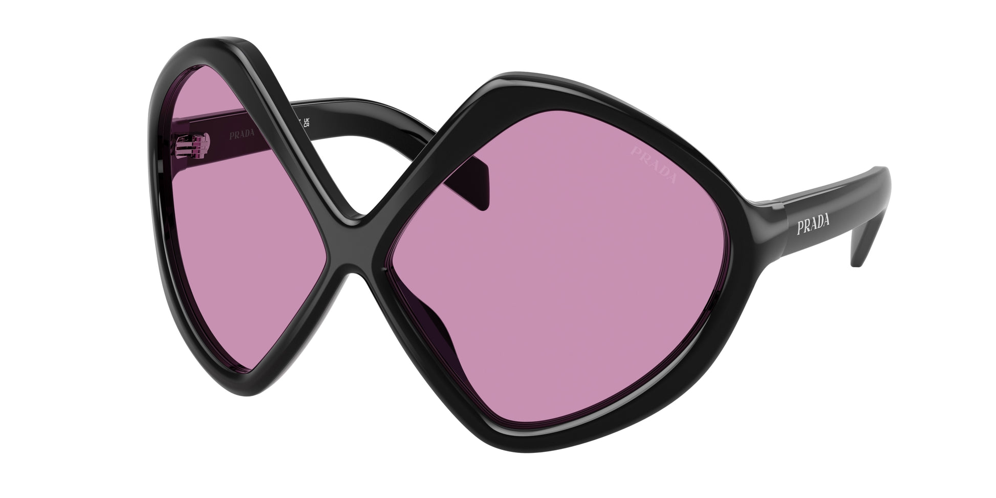 Prada PRB21S Irregular Sunglasses  16K30G-Black 68-125-12 - Color Map Black