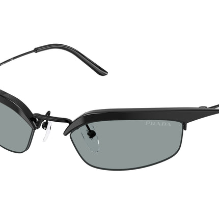 Prada PRB50S Rectangle Sunglasses  1AB3C2-Black 52-125-19 - Color Map Black