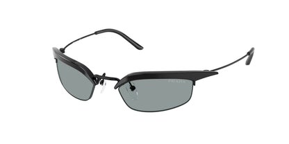 Prada PRB50S Rectangle Sunglasses  1AB3C2-Black 52-125-19 - Color Map Black