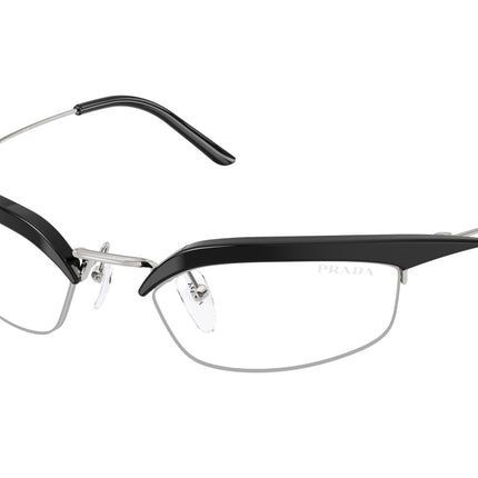 Prada PRB50S Rectangle Sunglasses  TZM08N-Black/Silver 52-125-19 - Color Map Black