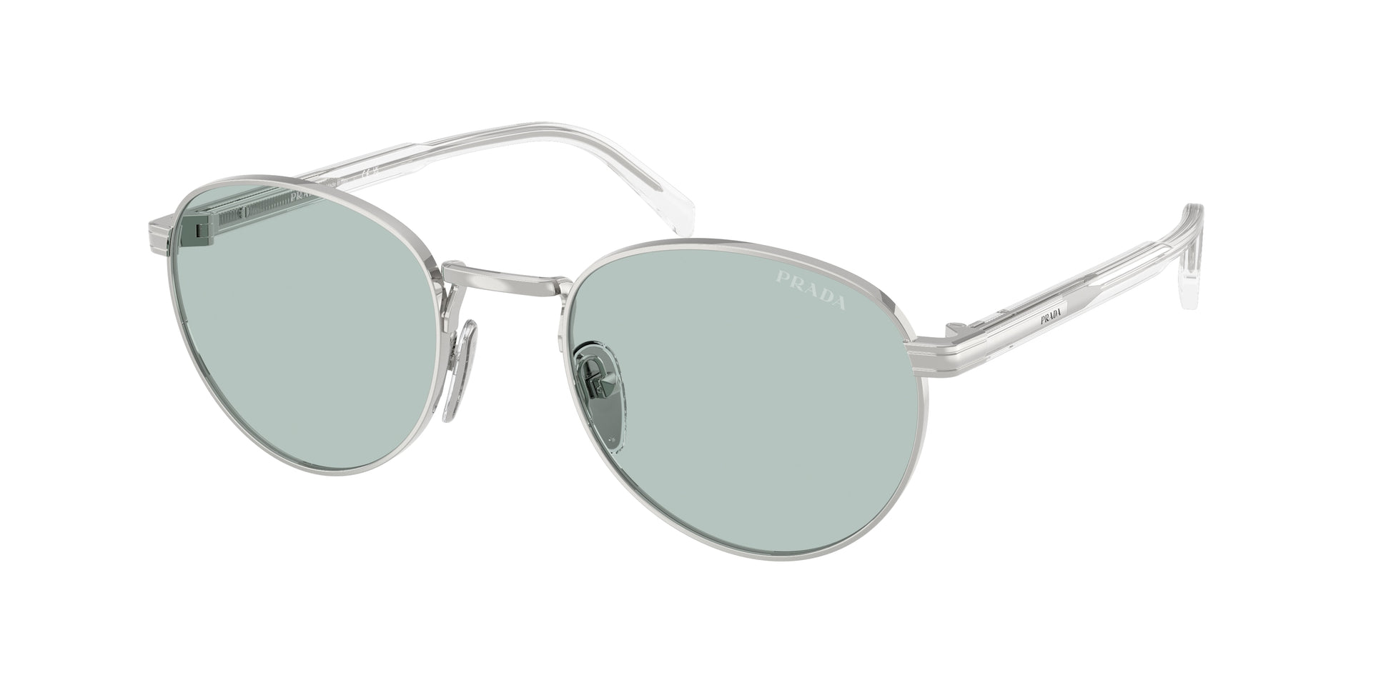 Prada PRB51S Oval Sunglasses  1BC40N-Acciaio 53-145-21 - Color Map Silver