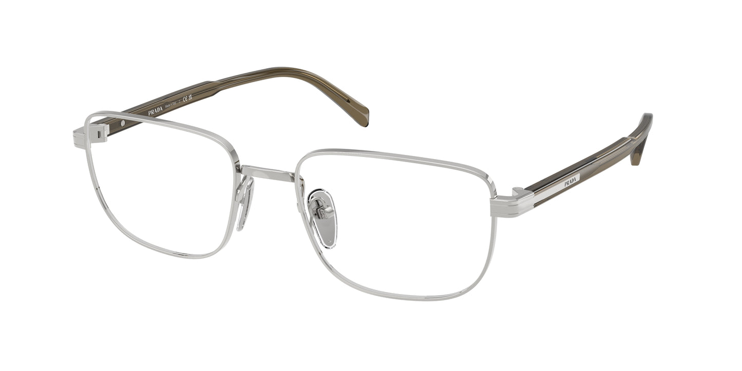 Prada PRB51V Rectangle Eyeglasses  11U1O1-Silver 55-145-19 - Color Map Silver