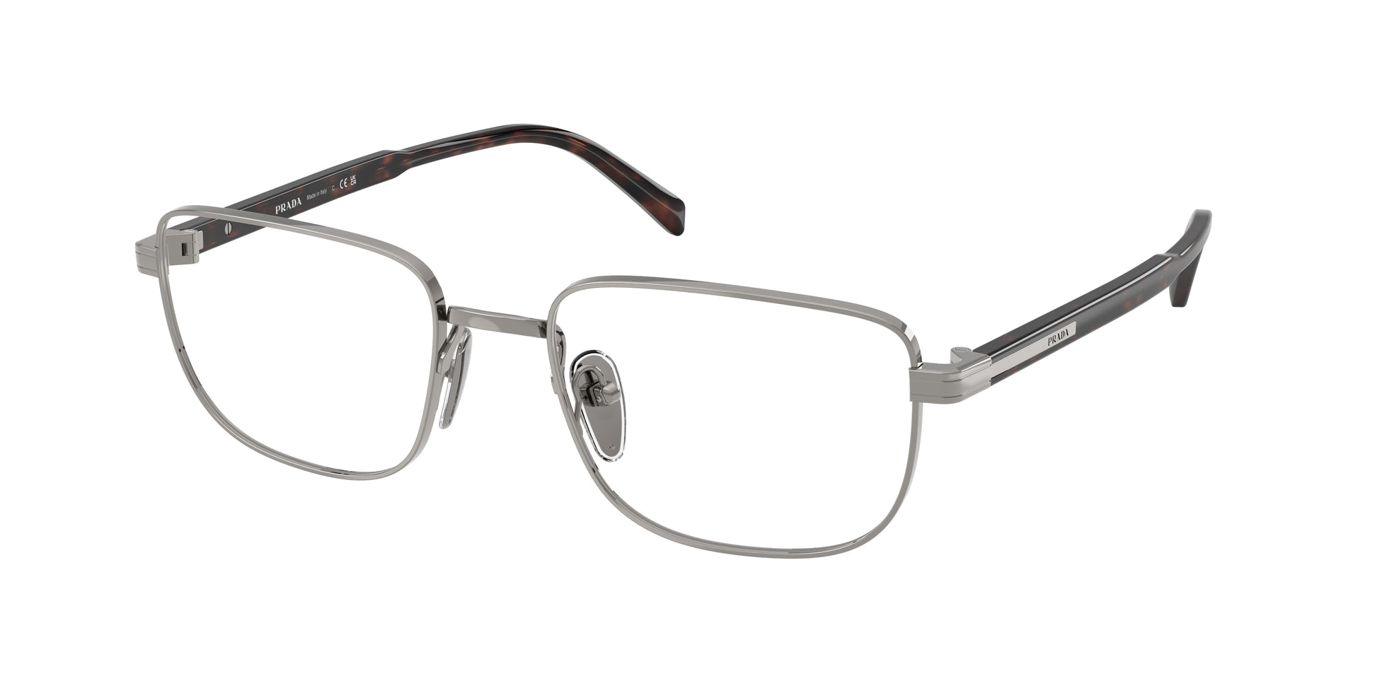 Prada PRB51V Rectangle Eyeglasses  20C1O1-Gunmetal 55-145-19 - Color Map Grey