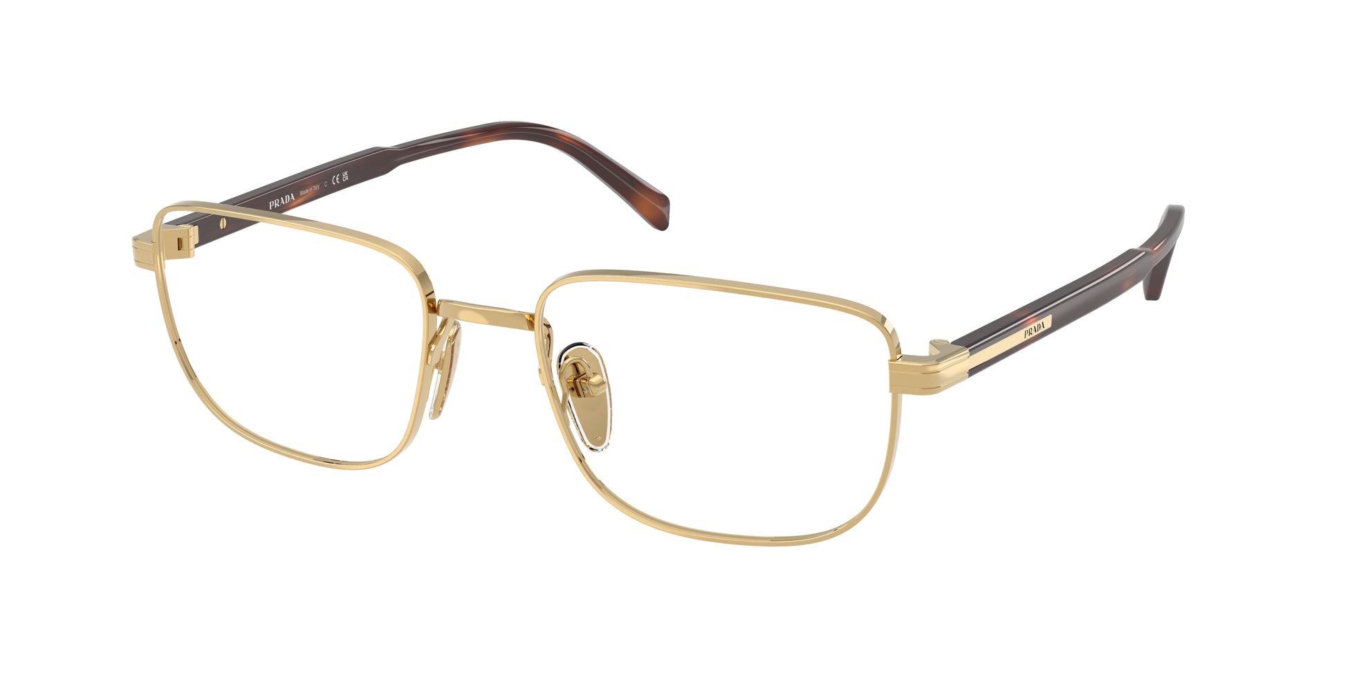 Prada PRB51V Rectangle Eyeglasses  5AK1O1-Gold 55-145-19 - Color Map Gold