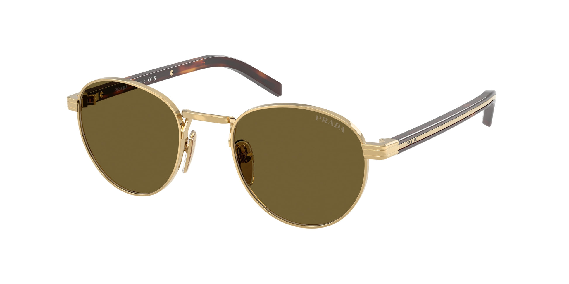Prada PRB52S Phantos Sunglasses  5AK09Z-Gold 49-145-21 - Color Map Gold