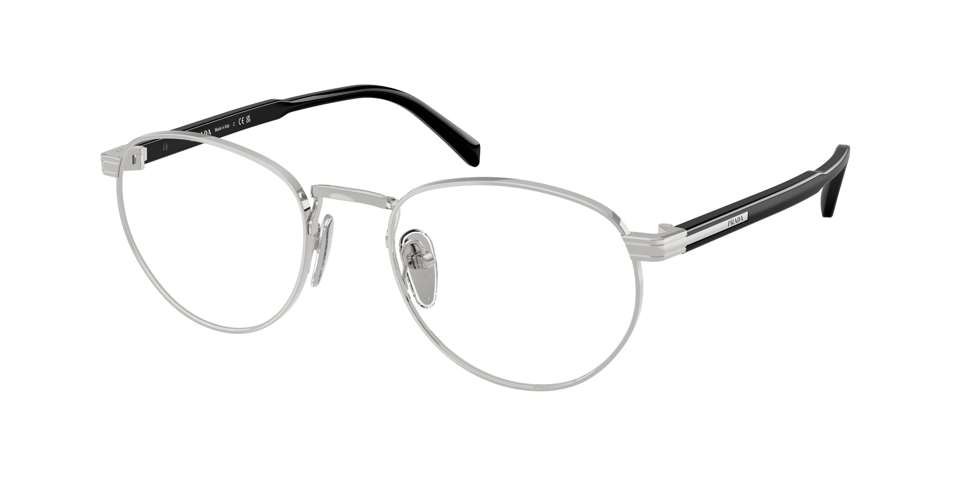 Prada PRB52V Phantos Eyeglasses  1BC1O1-Silver 53-145-20 - Color Map Silver