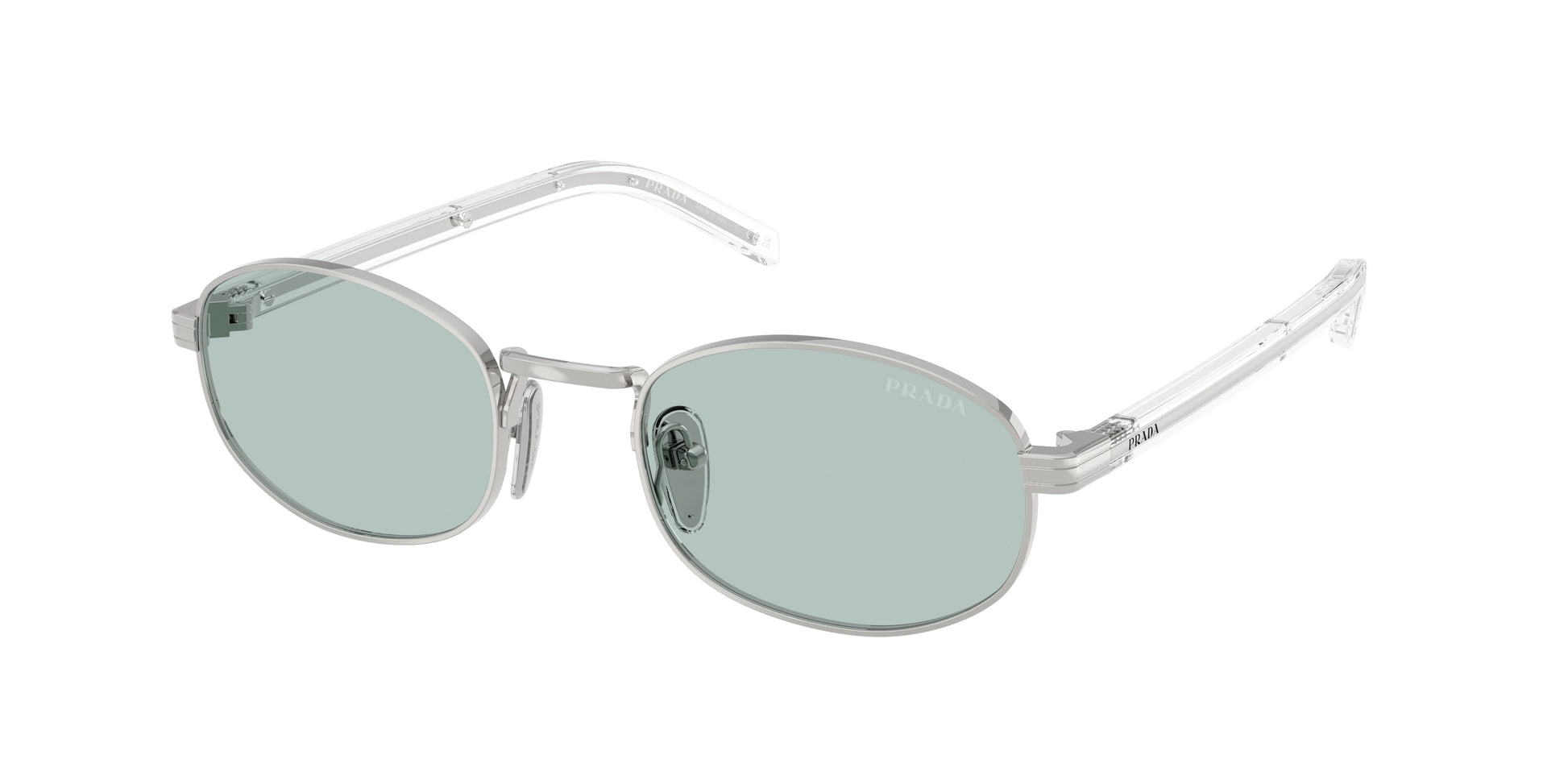 Prada PRB53S Oval Sunglasses  1BC40N-Silver 52-145-21 - Color Map Silver
