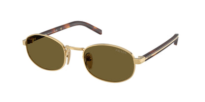 Prada PRB53S Oval Sunglasses  5AK09Z-Gold 52-145-21 - Color Map Gold