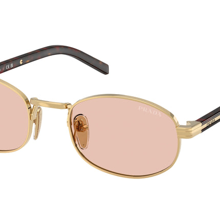 Prada PRB53S Oval Sunglasses  5AK50V-Gold 52-145-21 - Color Map Gold