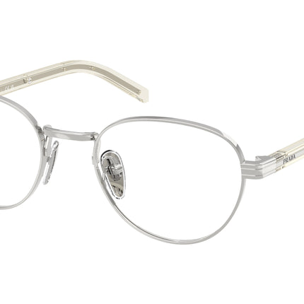 Prada PRB53V Round Eyeglasses  1BC1O1-Silver 51-145-20 - Color Map Silver