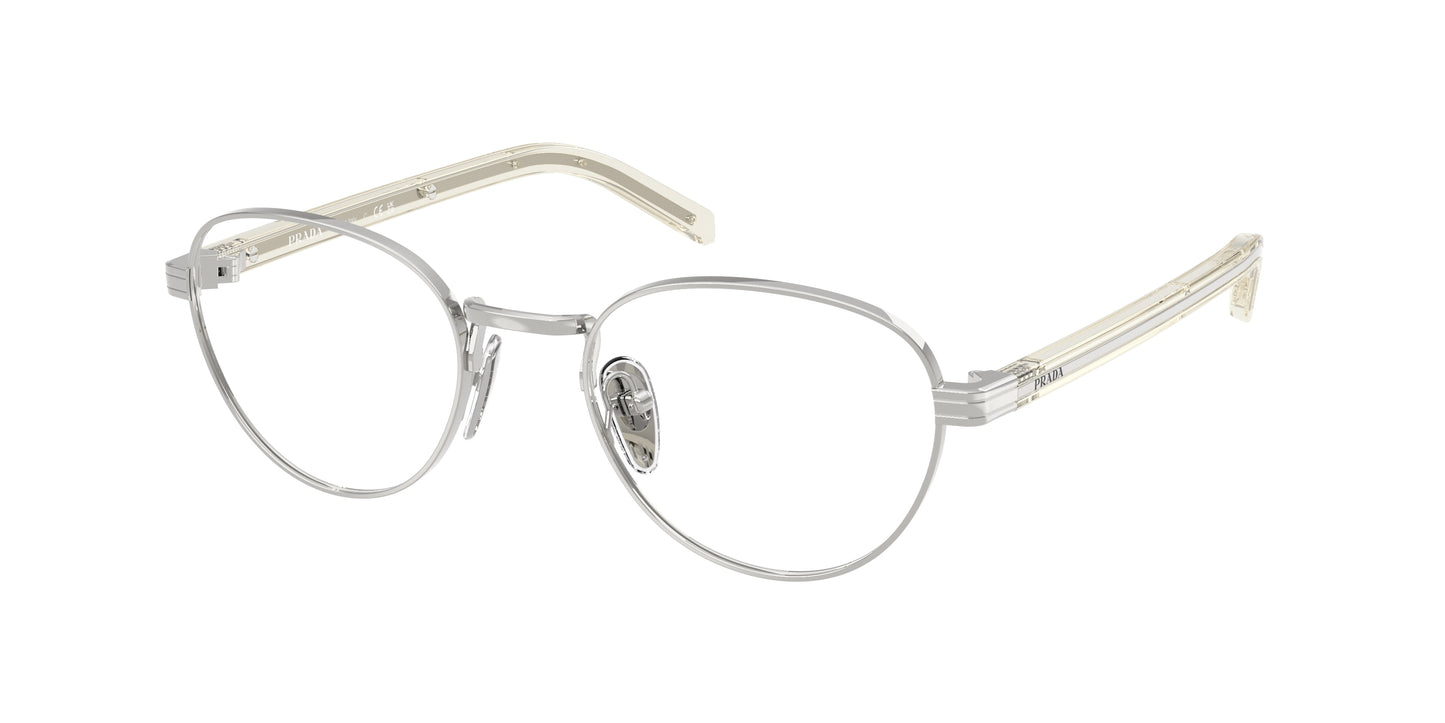 Prada PRB53V Round Eyeglasses  1BC1O1-Silver 51-145-20 - Color Map Silver
