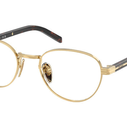 Prada PRB53V Round Eyeglasses  5AK1O1-Gold 51-145-20 - Color Map Gold