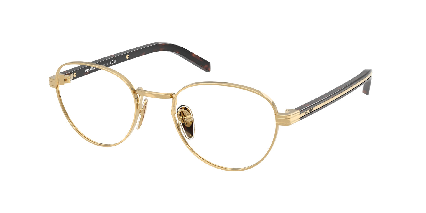 Prada PRB53V Round Eyeglasses  5AK1O1-Gold 51-145-20 - Color Map Gold