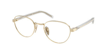 Prada PRB53V Round Eyeglasses  ZVN1O1-Pale Gold 51-145-20 - Color Map Gold