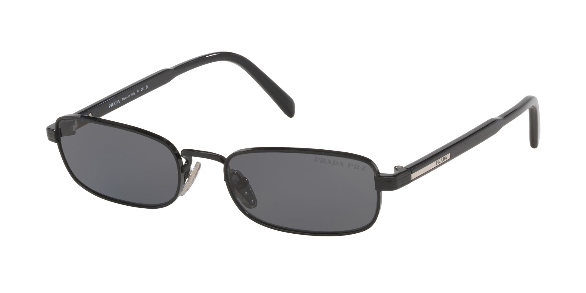 Prada PRB54S Rectangle Sunglasses  1AB5Z1-Black 54-145-20 - Color Map Black