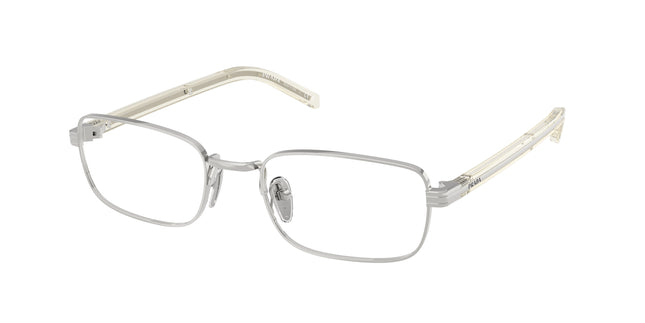 Prada PRB54V Rectangle Eyeglasses  1BC1O1-Silver 54-145-20 - Color Map Silver