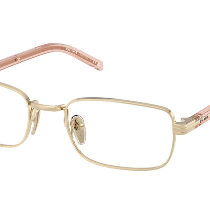 Prada PRB54V Rectangle Eyeglasses  ACX1O1-Pale Gold 54-145-20 - Color Map Gold