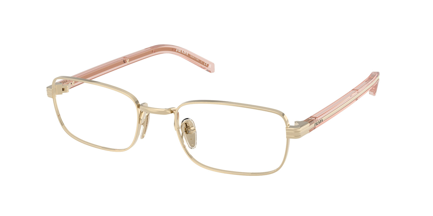 Prada PRB54V Rectangle Eyeglasses  ACX1O1-Pale Gold 54-145-20 - Color Map Gold