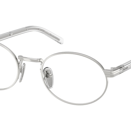 Prada PRB55V Oval Eyeglasses  1BC1O1-Silver 52-145-21 - Color Map Silver