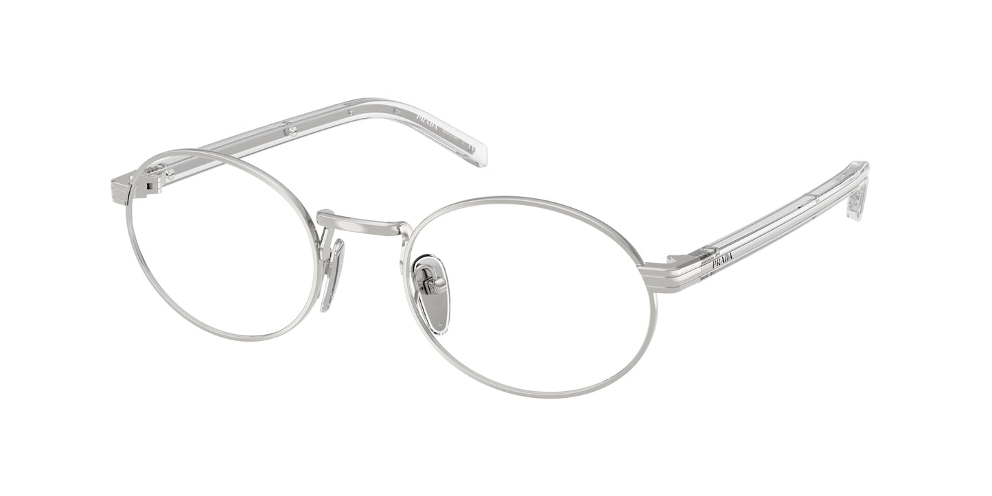 Prada PRB55V Oval Eyeglasses  1BC1O1-Silver 52-145-21 - Color Map Silver